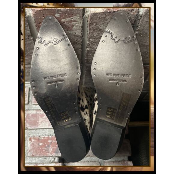 Free People We The Free Allistar Western Inspired Hair-On Pointed Toe Boots Sz 8 - Picture 7 of 9